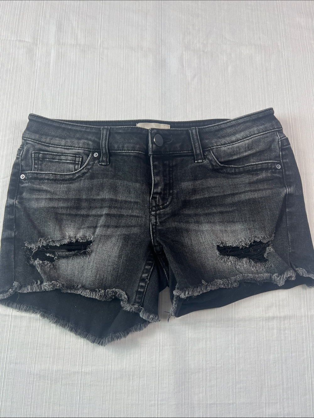 BKE Black Washed Distressed Jean Shorts